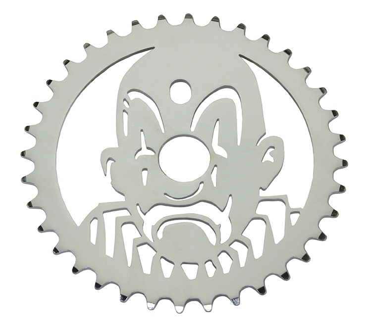 36T Lowrider Clown Steel Chainring 1/2 x 1/8 Chrome