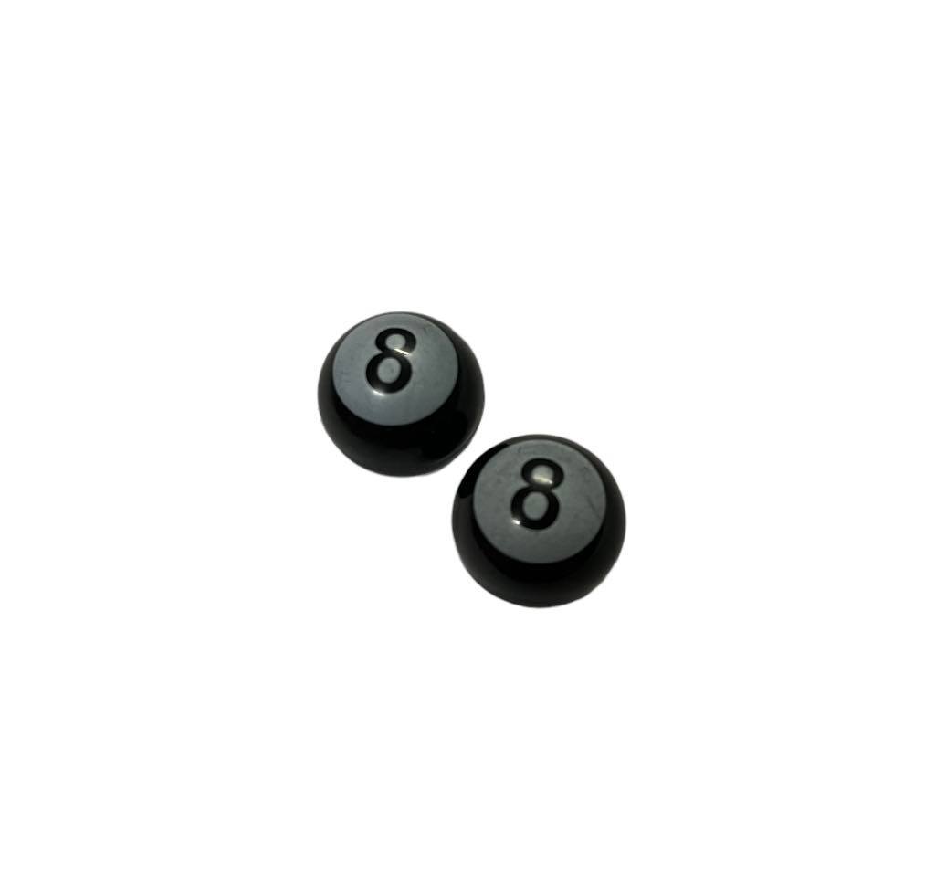 8 Ball Black Valve Caps - Small