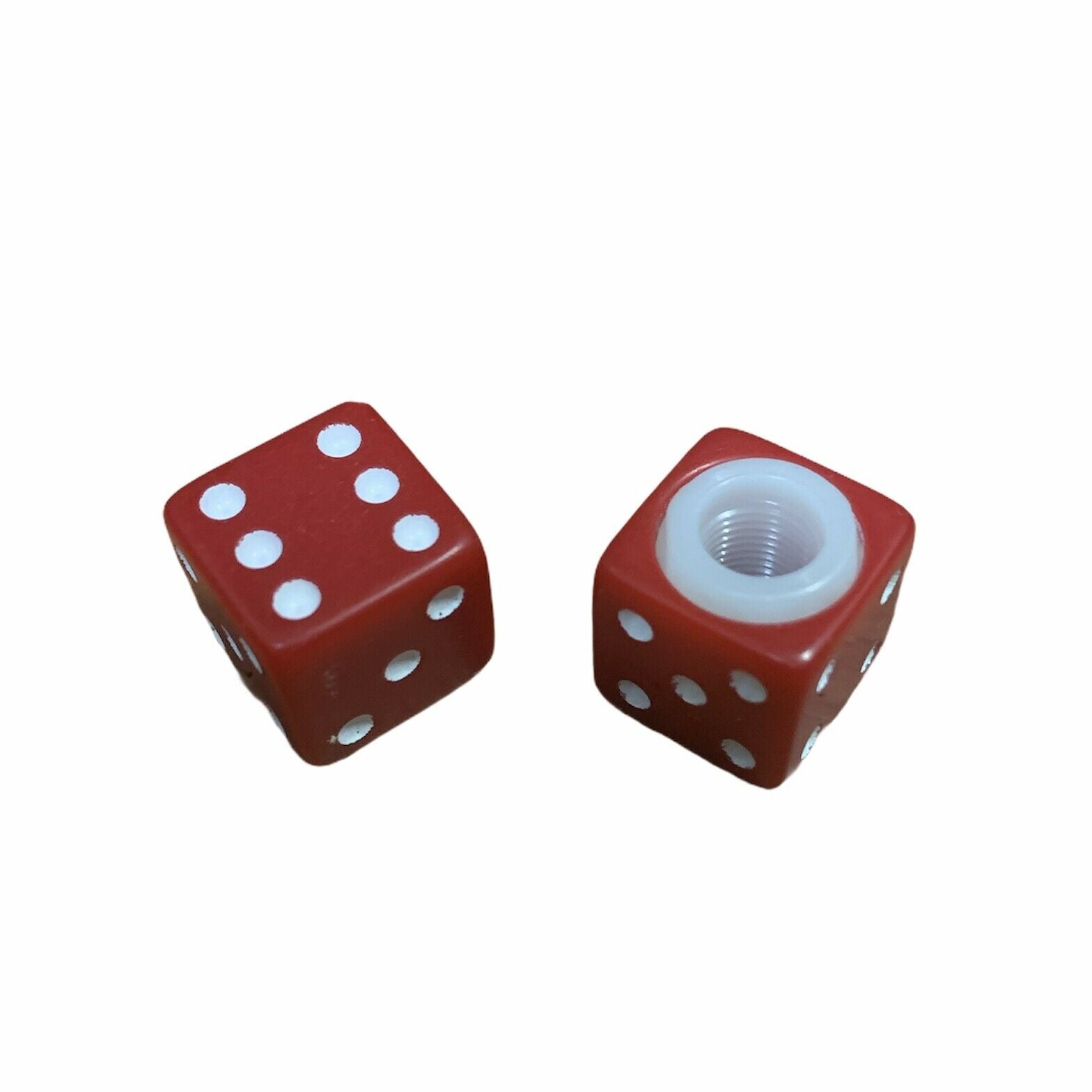 Dice Plastic Thread Valve Caps Red – Saint Side